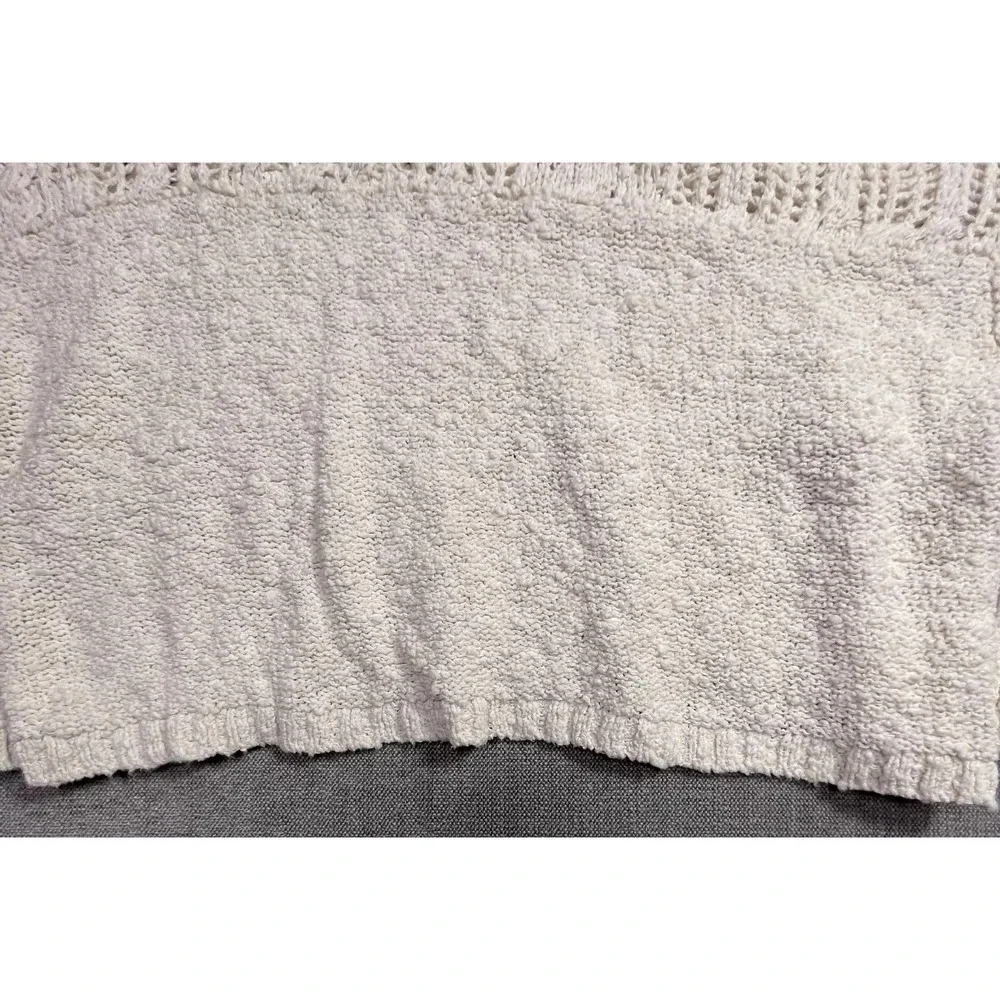 Free People Cropped Sweater Womens 2XS Cream Chunky Knit Mock Neck Pullover